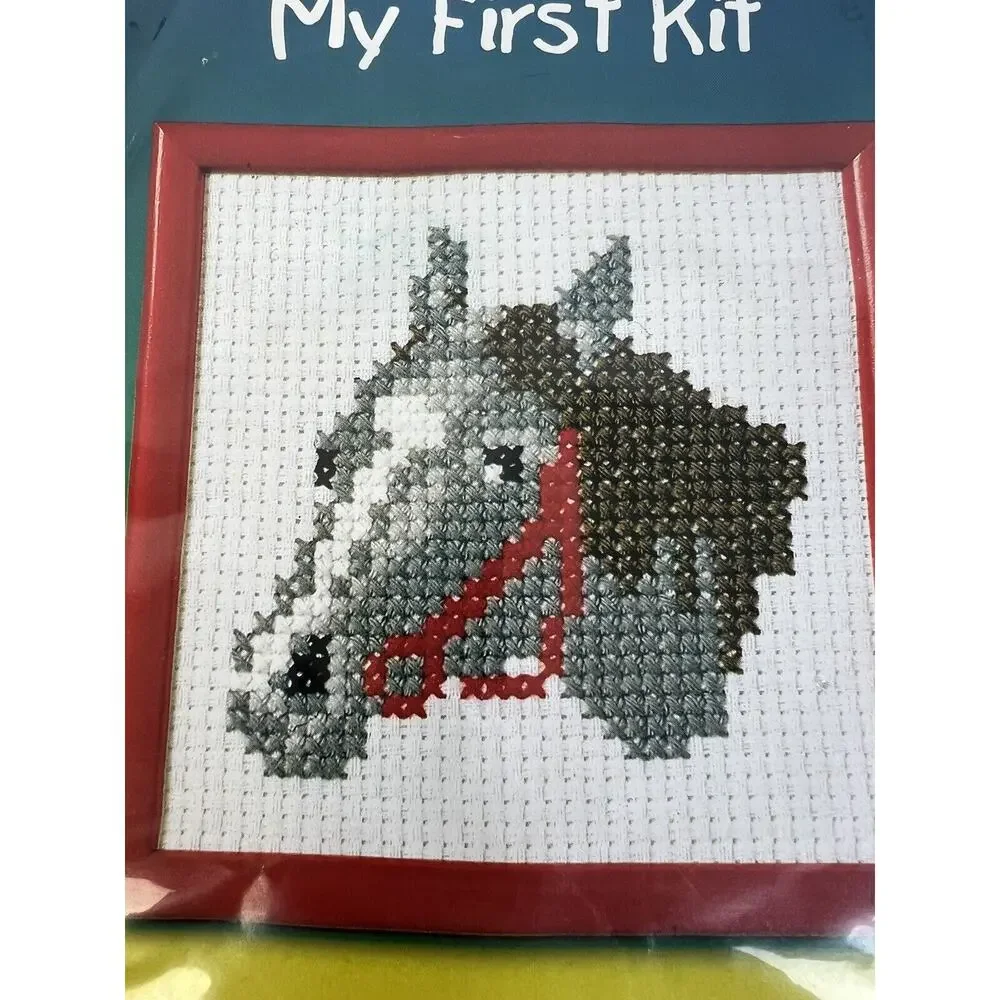 My First Kit Permin of Copenhagen Horse Cross Stitch 13 x 12 Danish Needlework